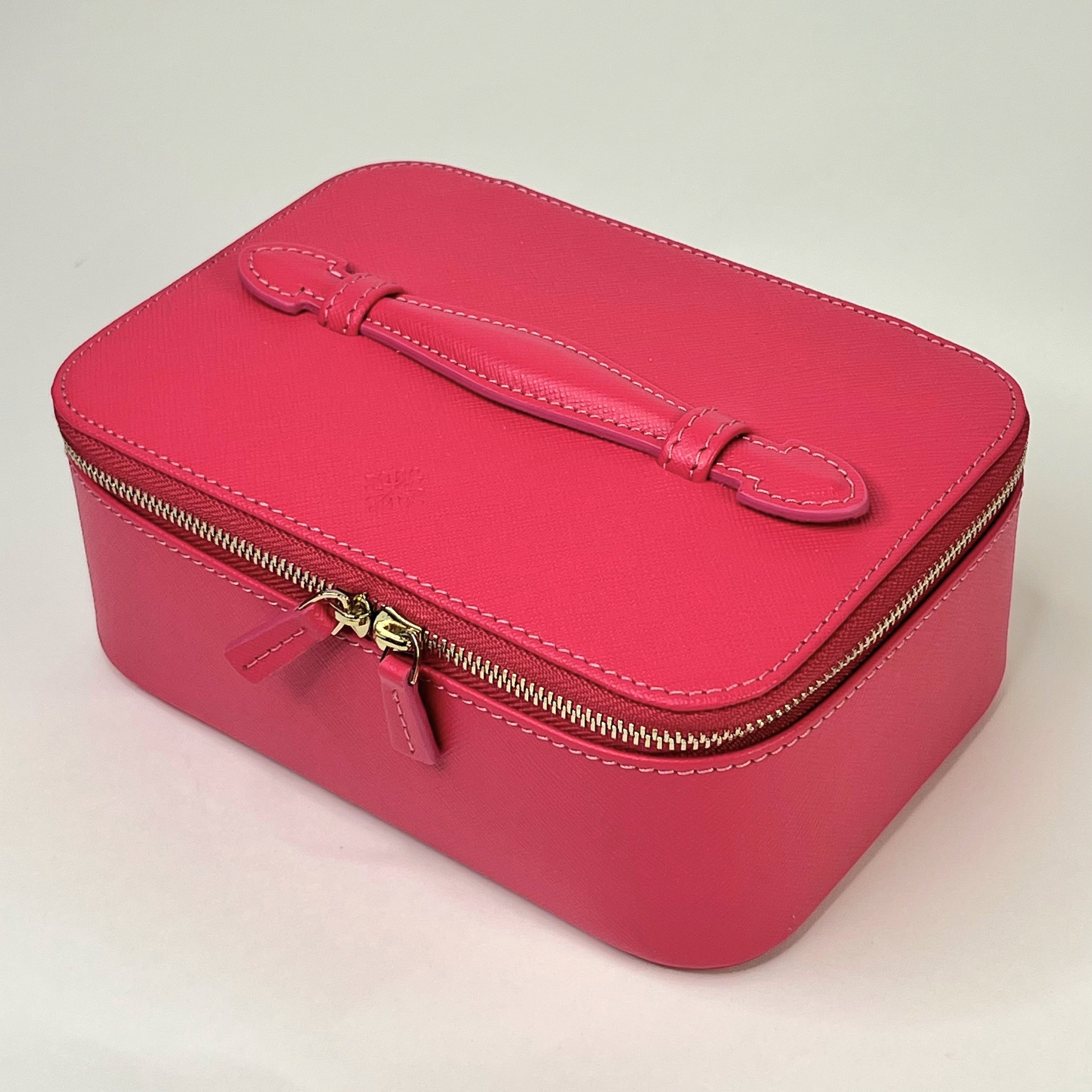 Patek Philippe Pink Leather Travel Jewelry Case with Suede Interior